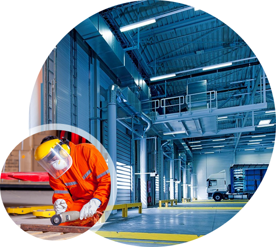 Steel fabrication workshop at Gems Steel Contracting LLC Dubai